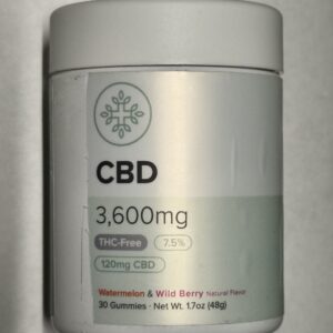 3600mg Isolate Gummies, Zero THC - Broad Spectrum - 120mg each , 30 pcs per jar